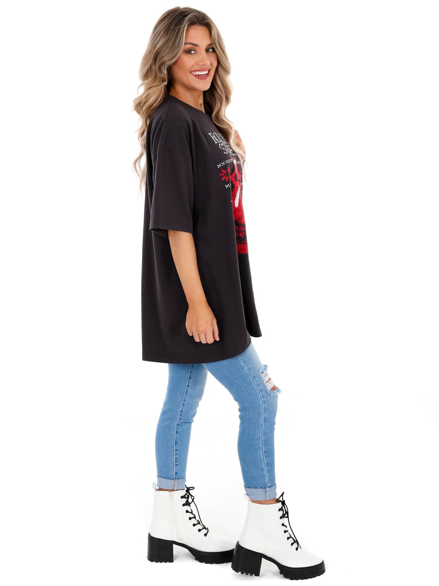 Rolling Stones Norway Sweater Oversized Distressed Tee