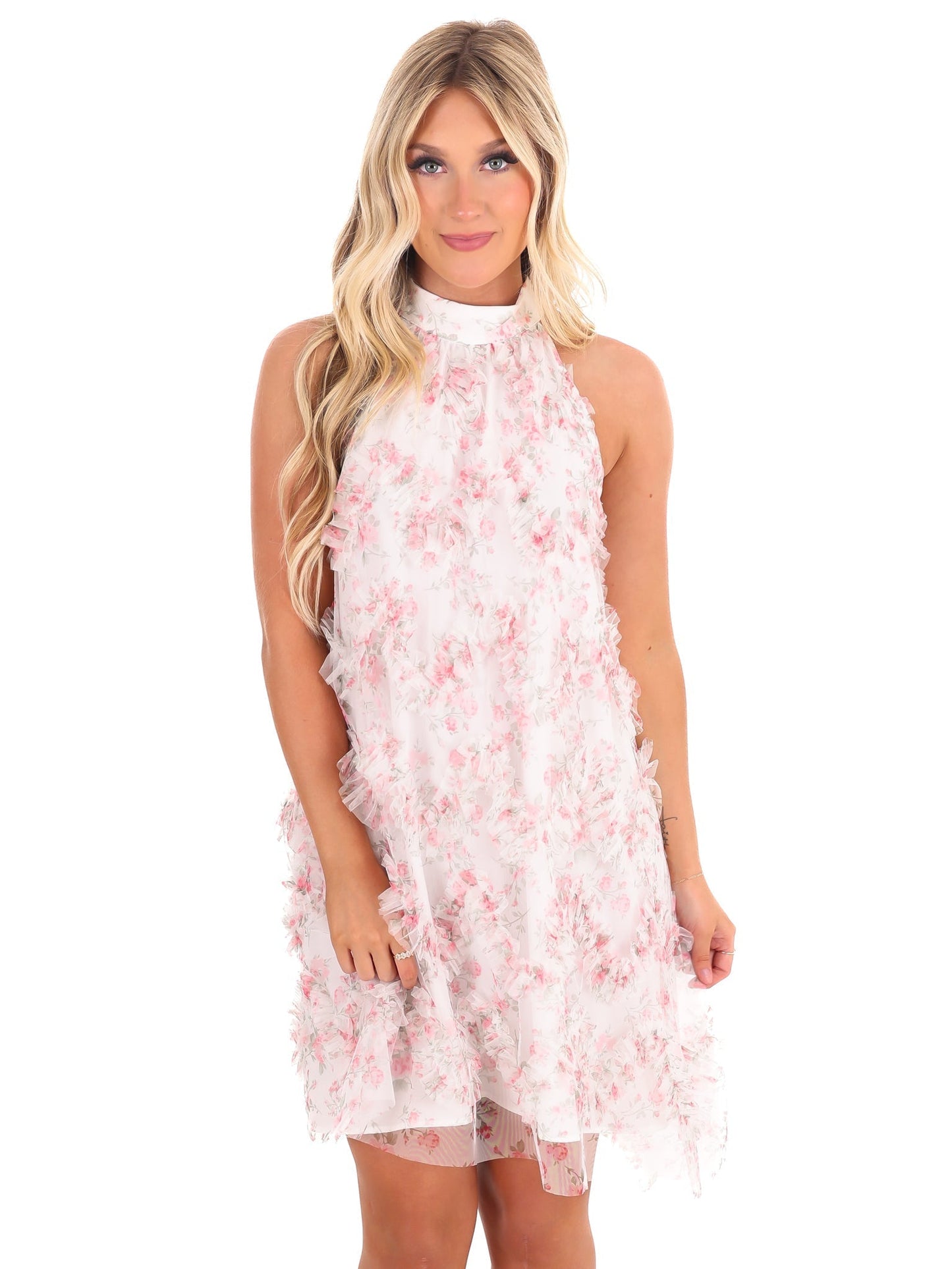 Sunny Days Floral Halter Dress