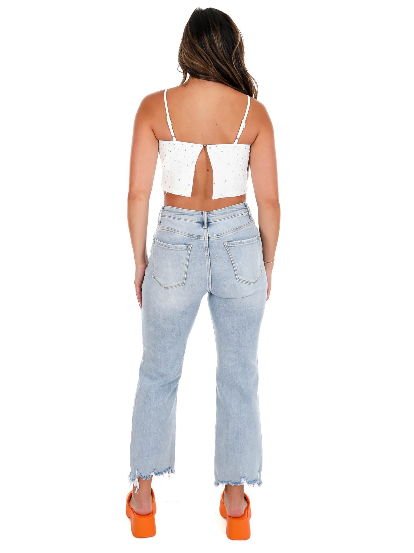 Hustle for It Rhinestone Crop Top