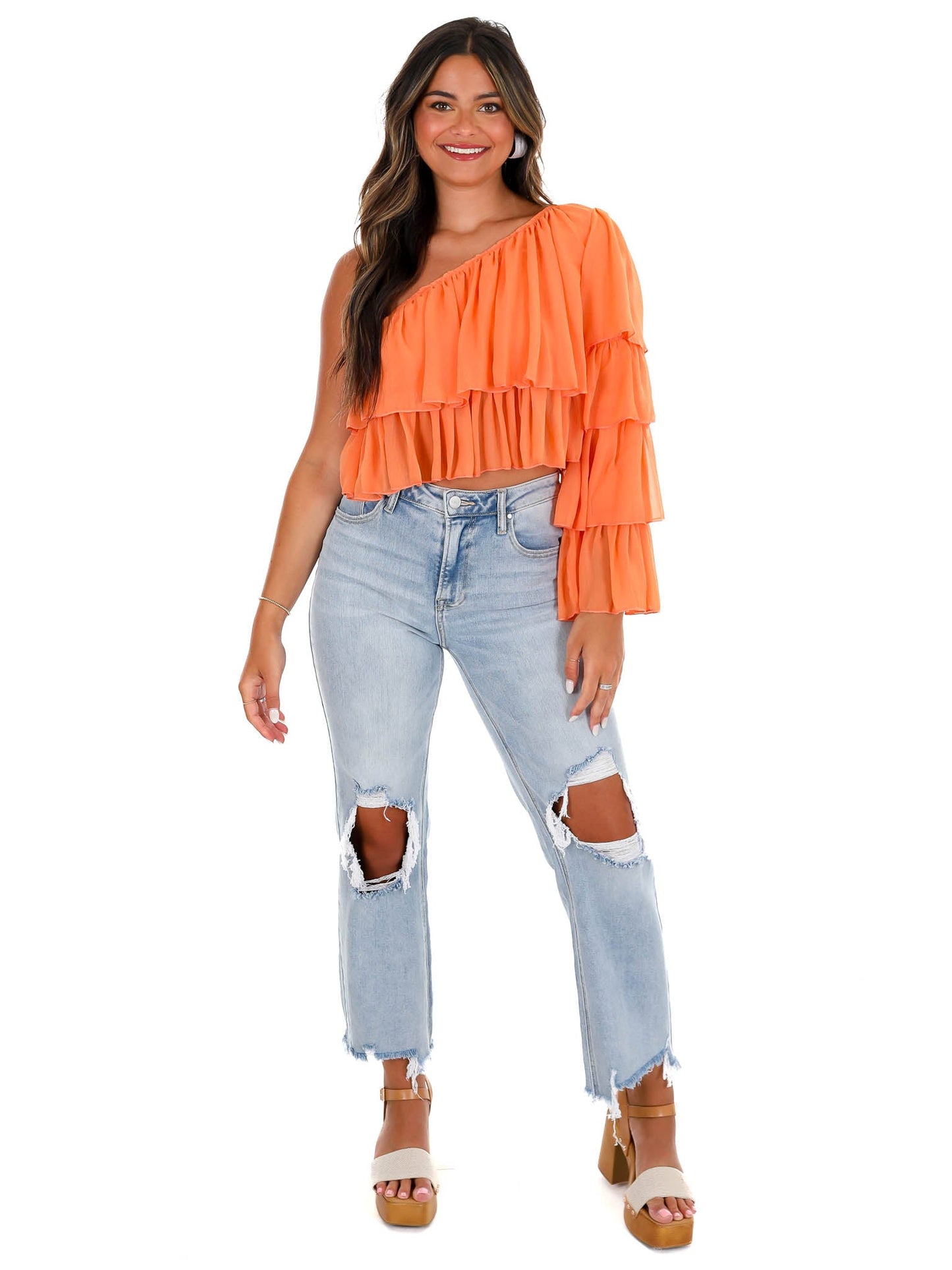 Having A Ball Tiered One Shoulder Top