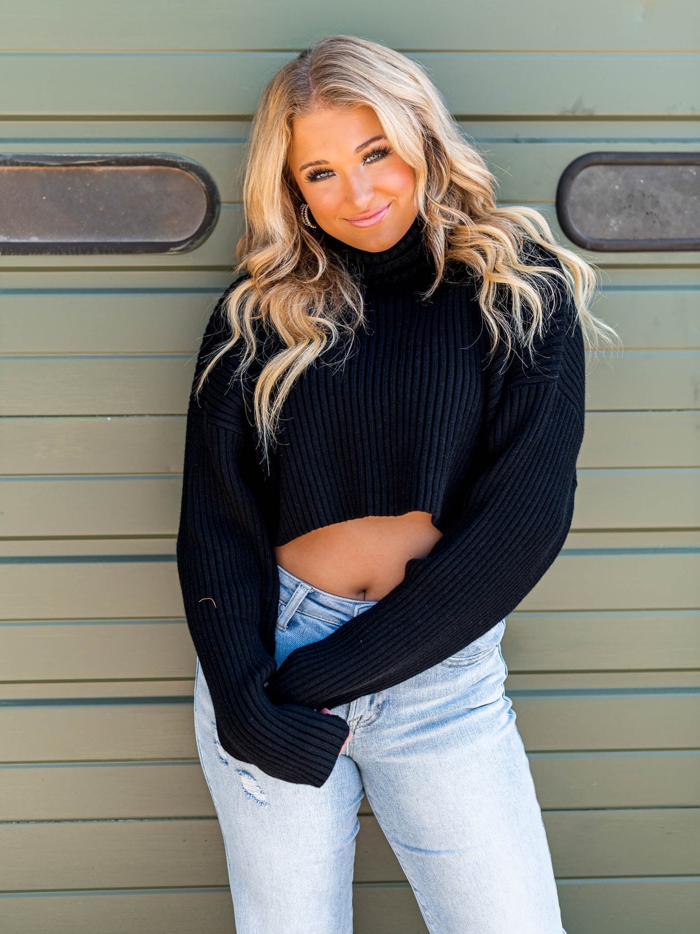 Switching Sides Turtleneck Crop Sweater
