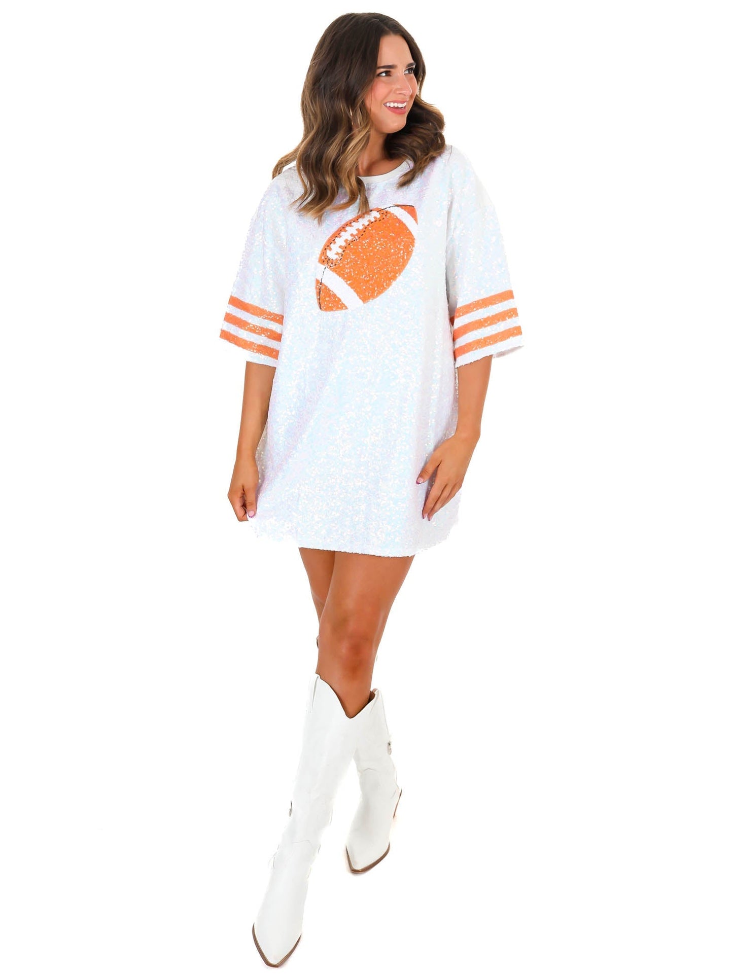 Sky Box Football Sequin Dress
