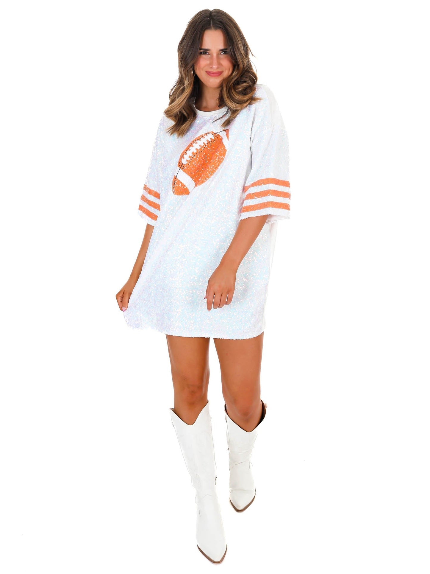 Sky Box Football Sequin Dress
