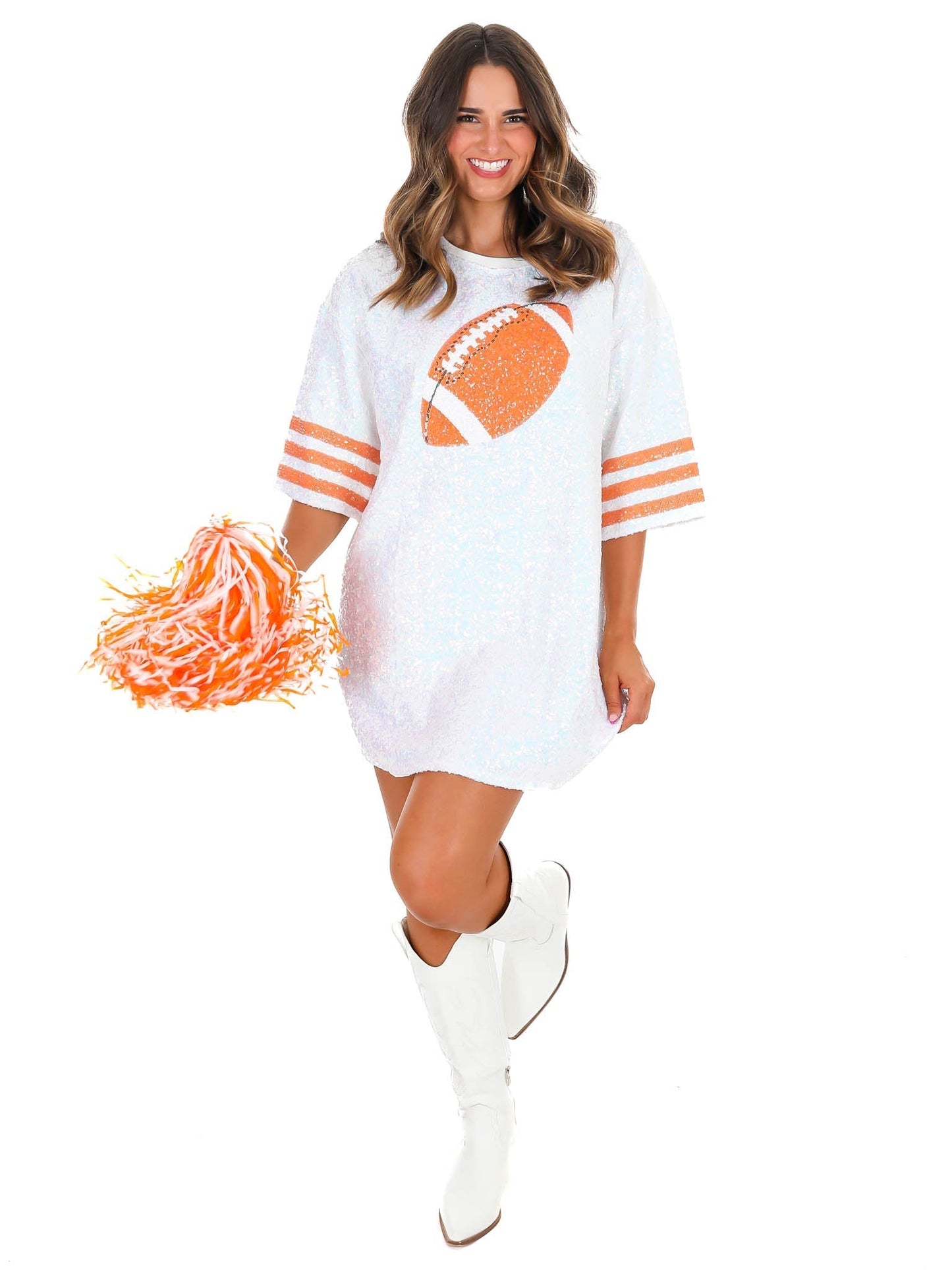 Sky Box Football Sequin Dress
