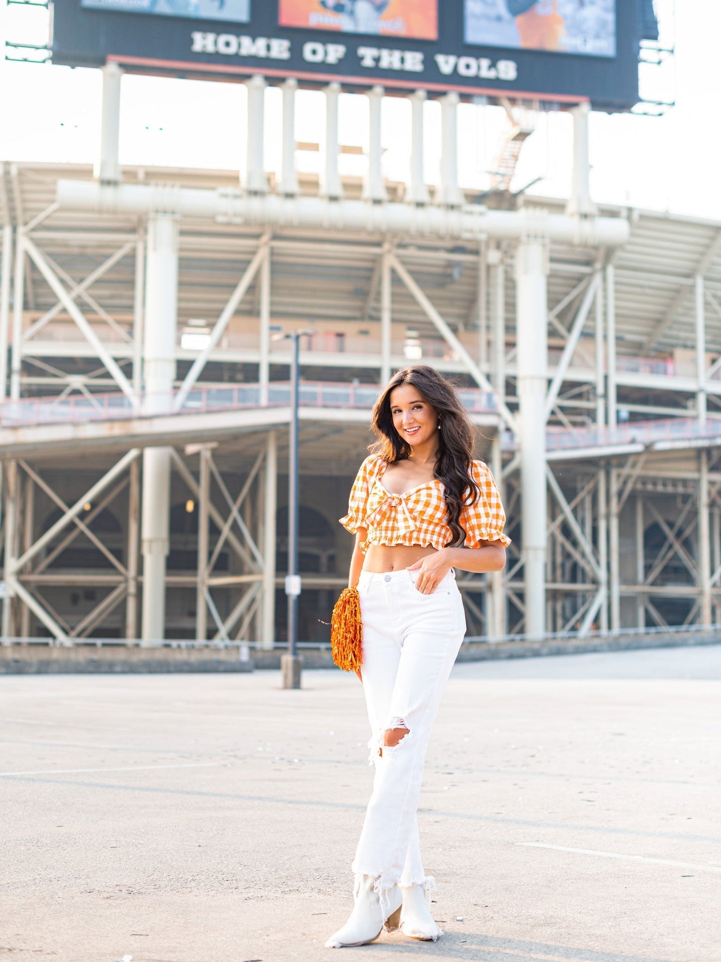 Play With Your Heart Gingham Crop Top