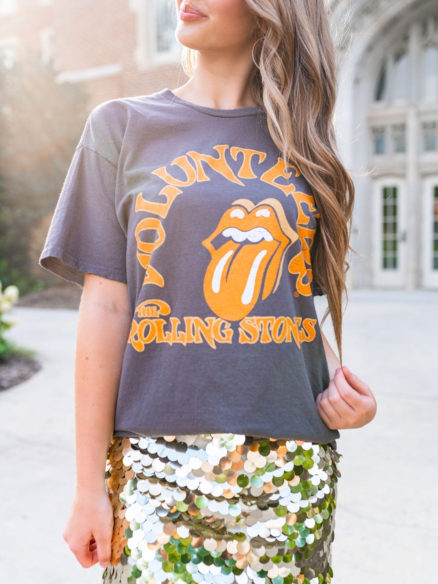 Rolling Stones Volunteers Psych Charcoal Thrifted Tee