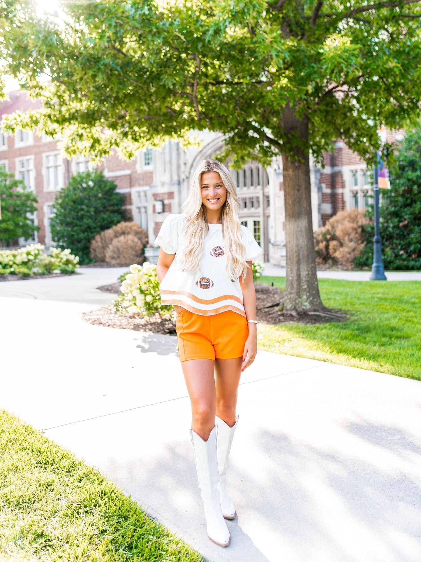 Sequin Football Patch Tee