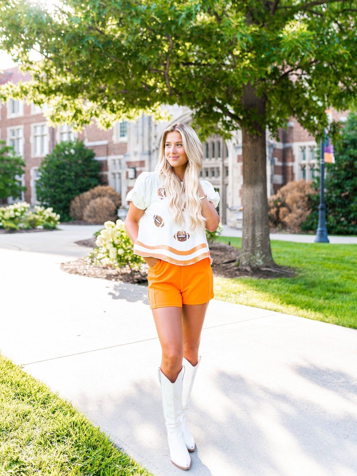 Sequin Football Patch Tee