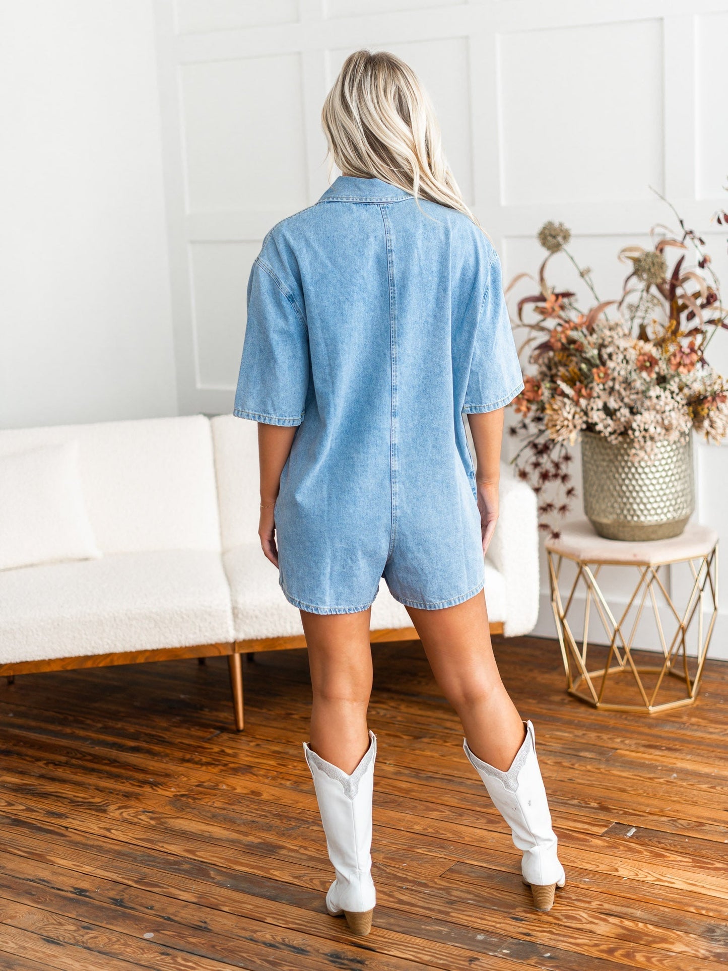 In My Mind Denim Romper