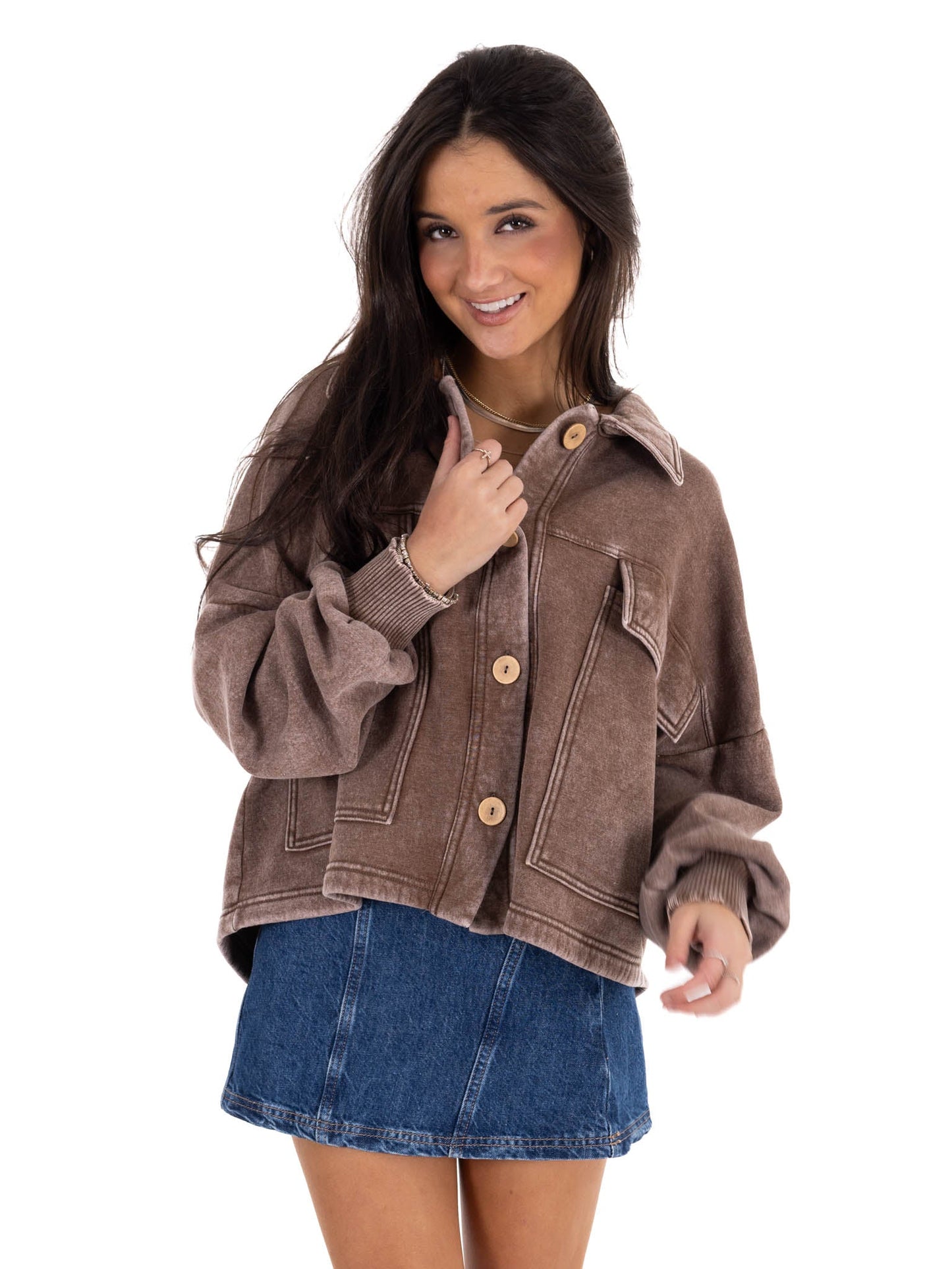 Sweet Beginnings Cropped Shacket