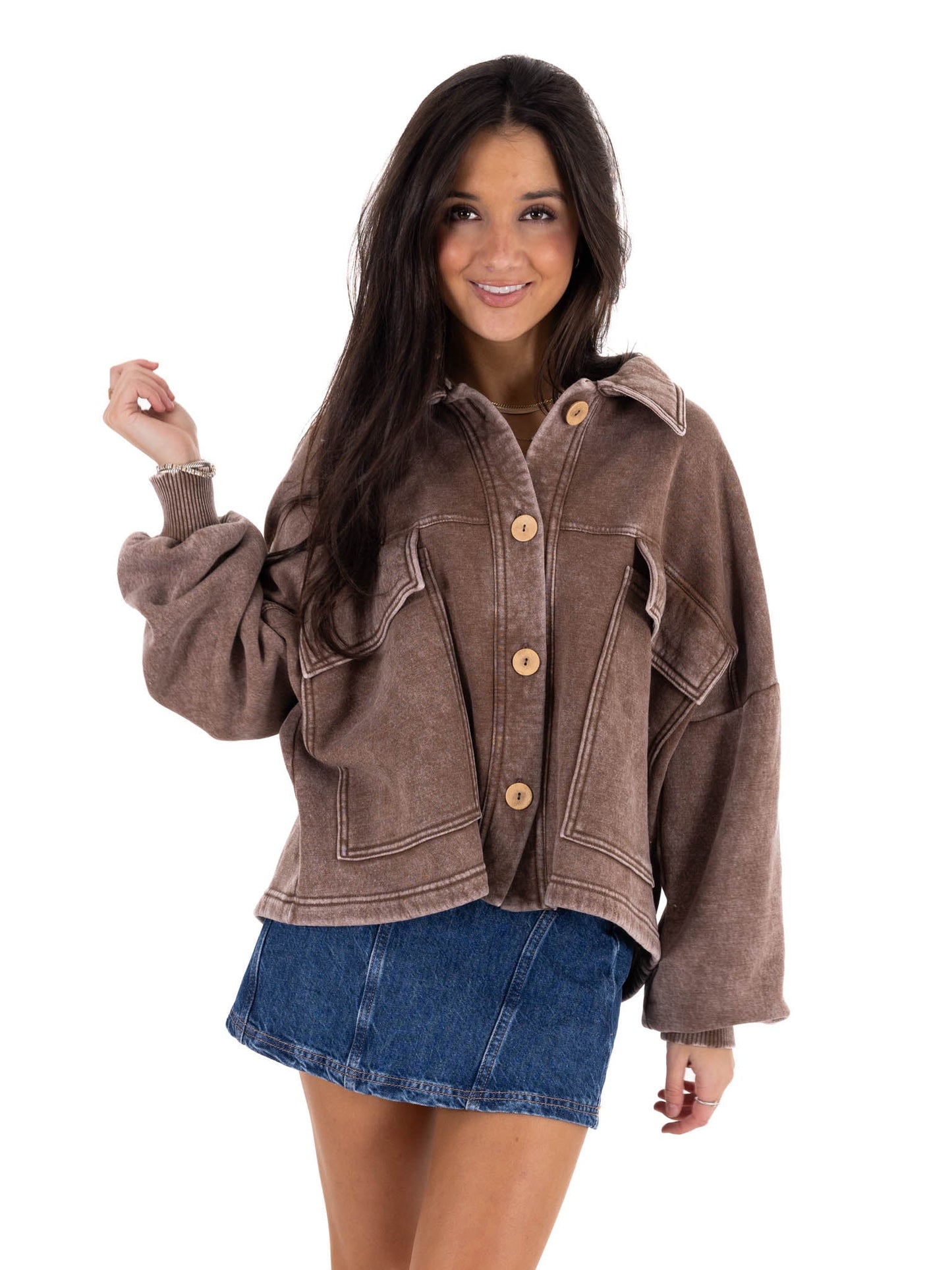 Sweet Beginnings Cropped Shacket