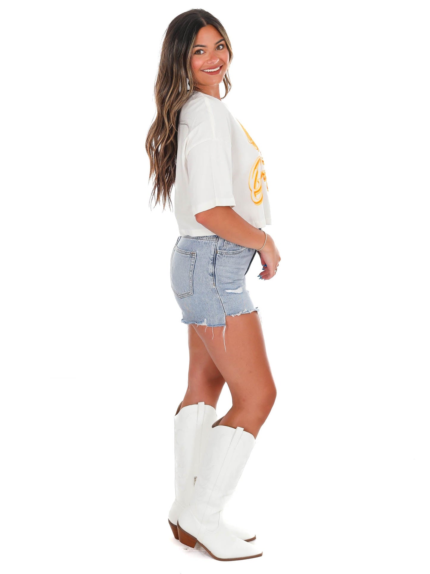 Rollings Stones Big Orange Puff Cropped Tee