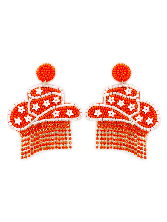 Cowgirl Hat Fringe Earrings