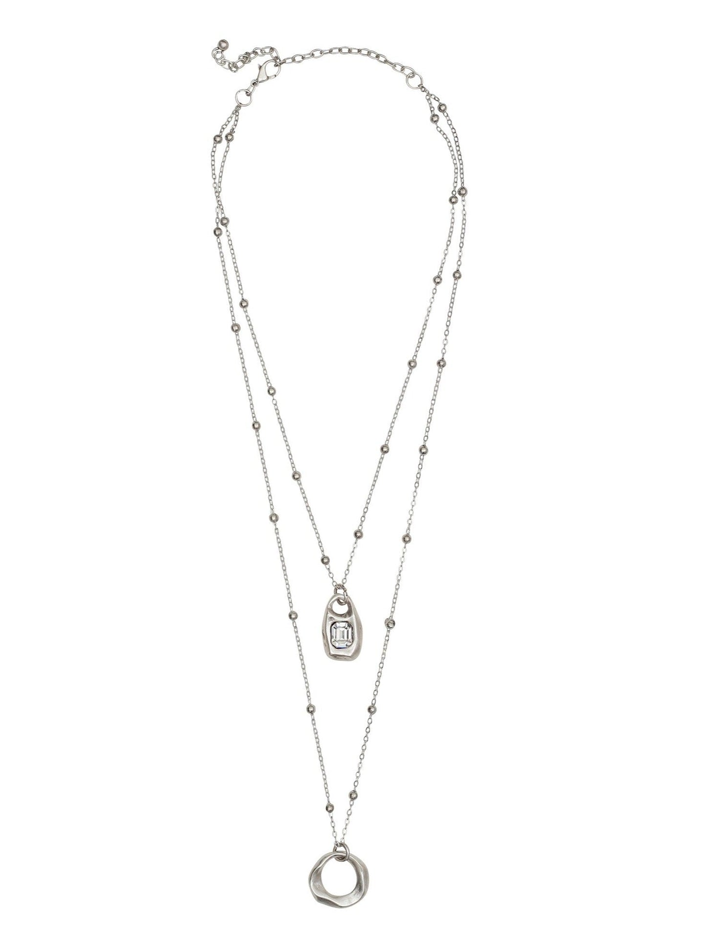 Layered Silver Plated Necklace