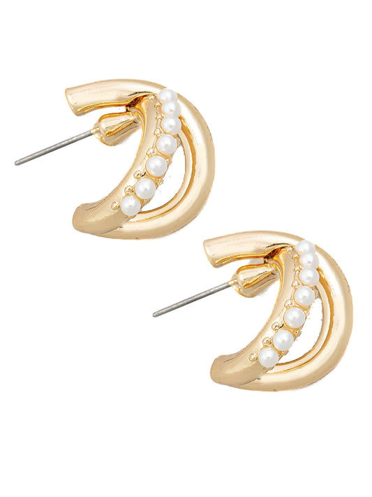 Mini Double C Post Earrings