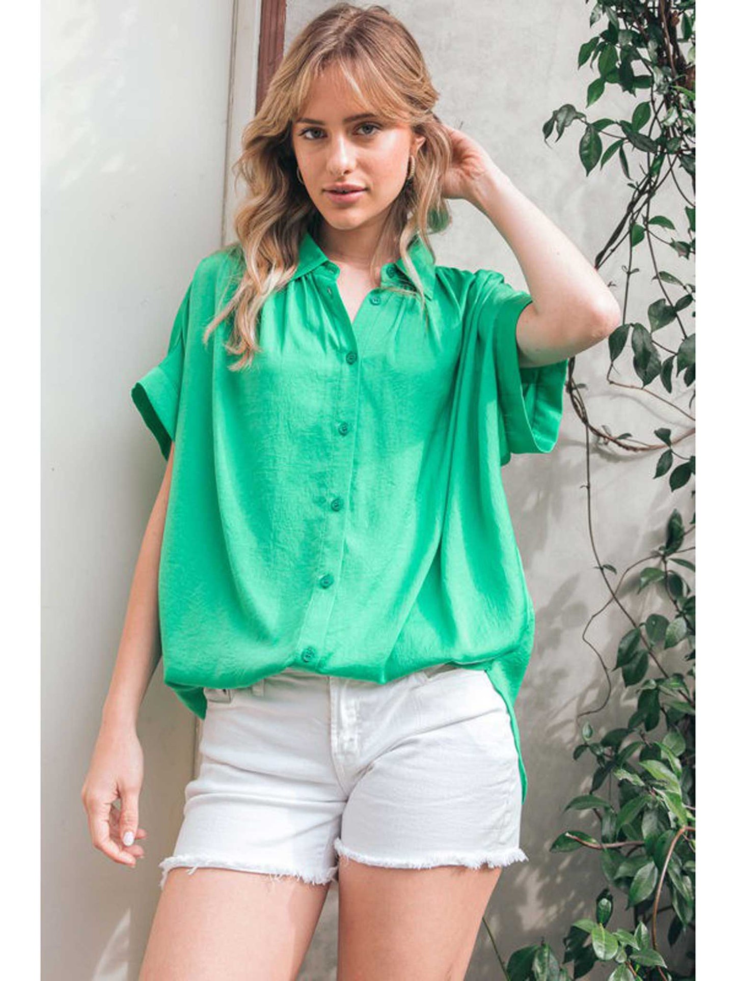 Curvy Better This Way Button Up Top