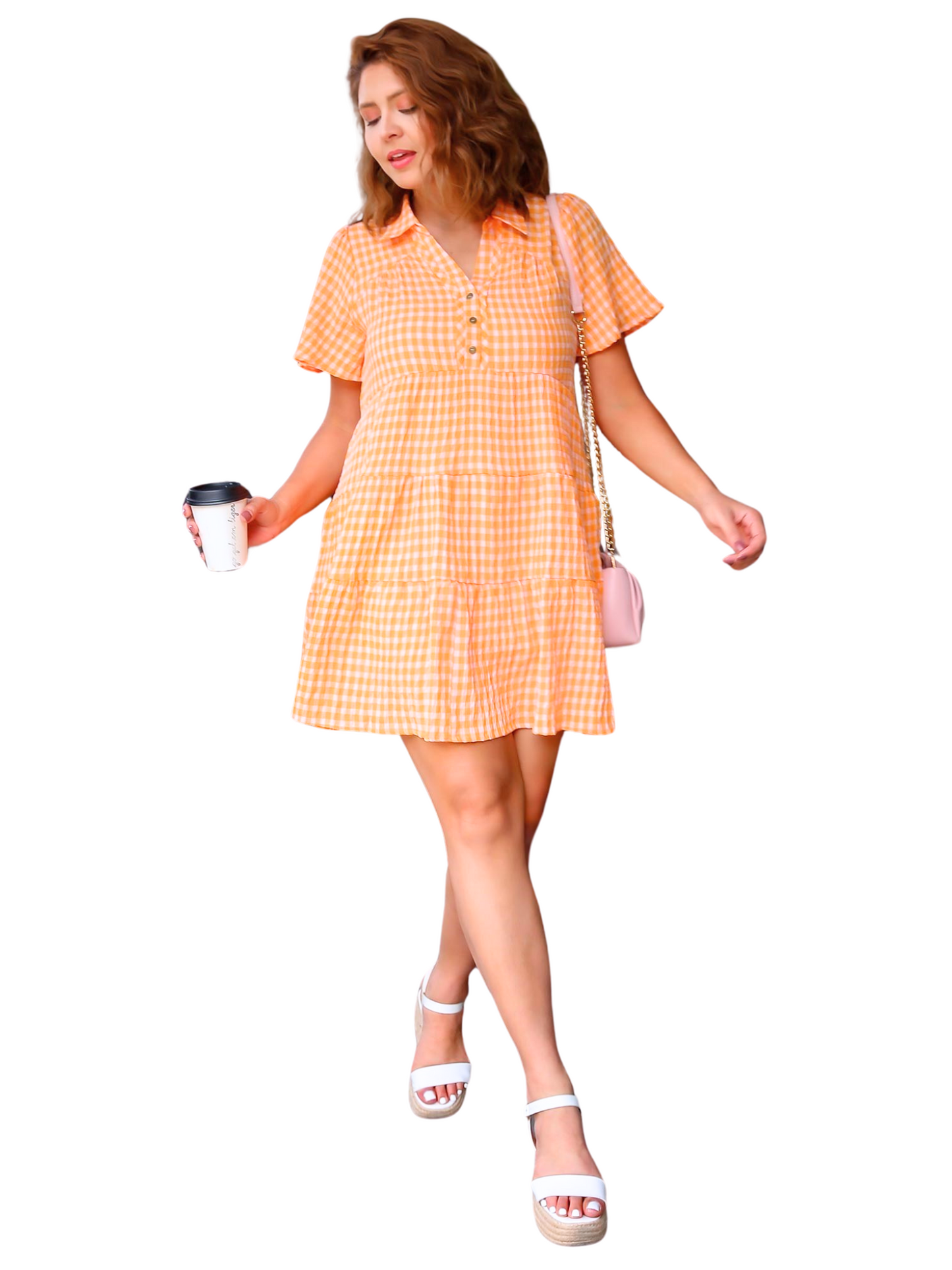 Curvy Leave it On the Field Gingham Dress