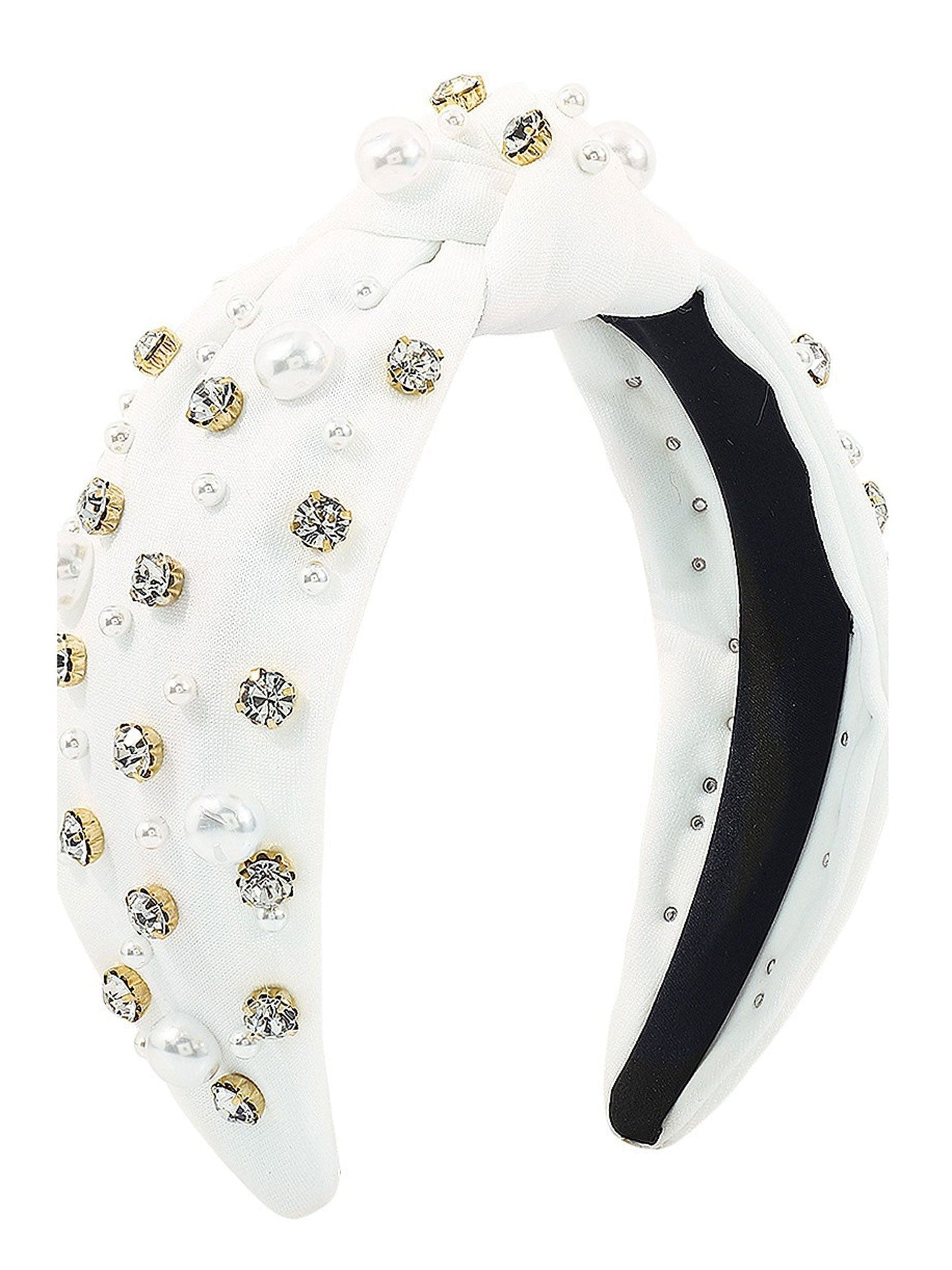 Rhinestone Pearl TopKnot Baroque Headband