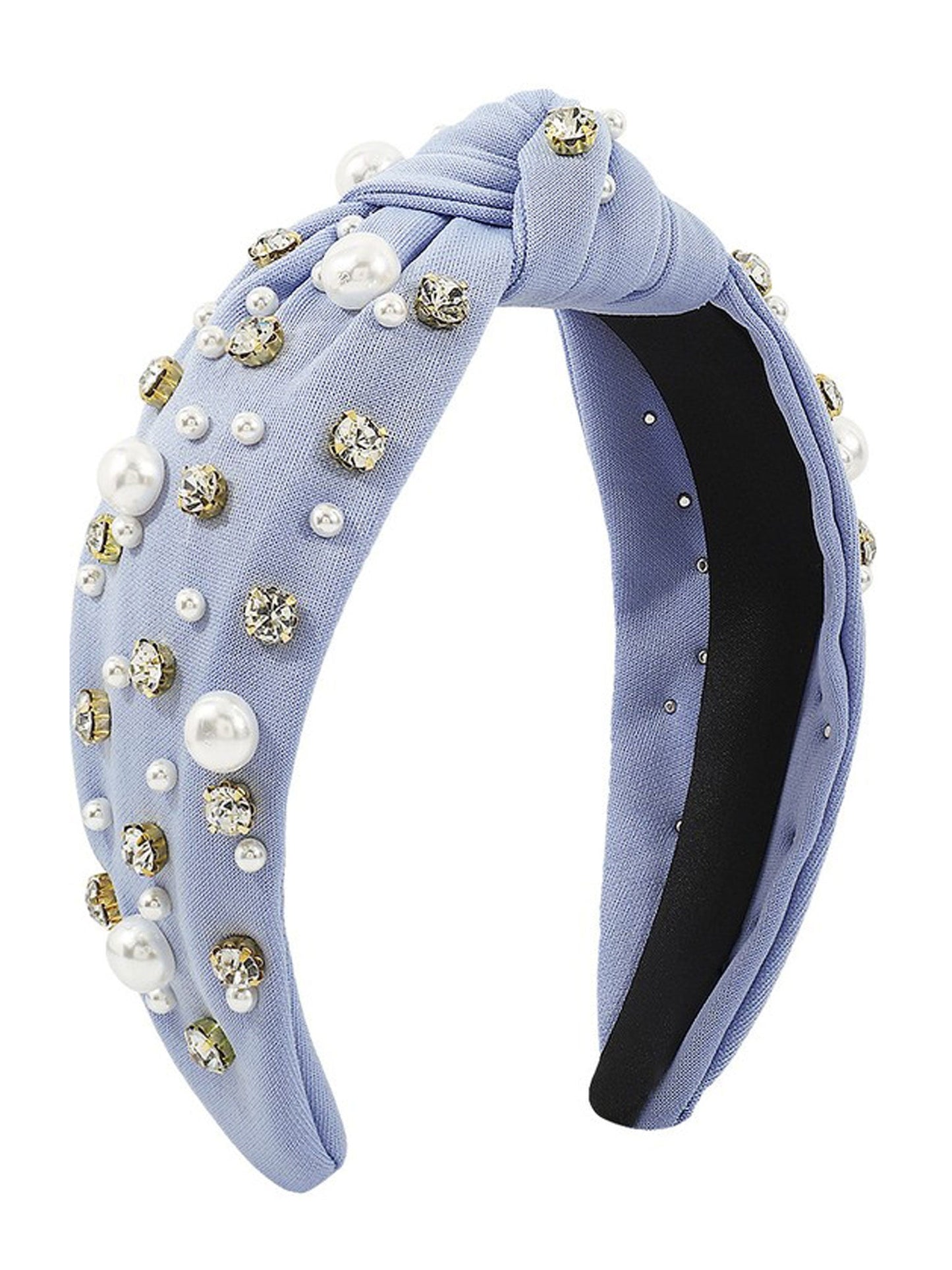 Rhinestone Pearl TopKnot Baroque Headband
