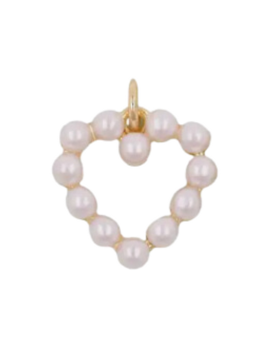 Small Pearl Heart Charm