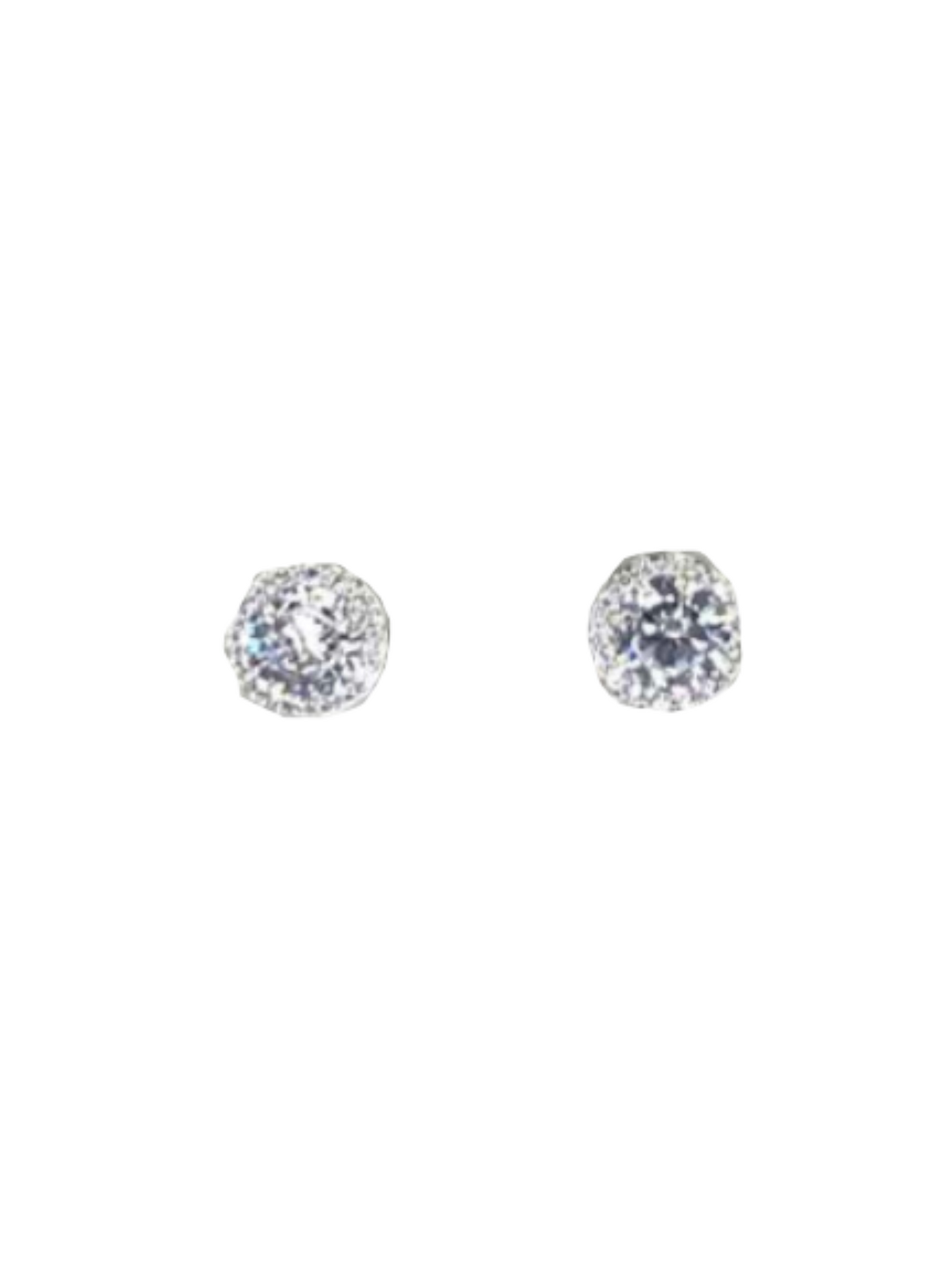 Round CZ Pave Earrings