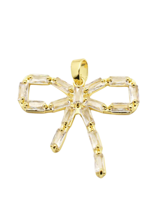 Rhinestone Bow Charm