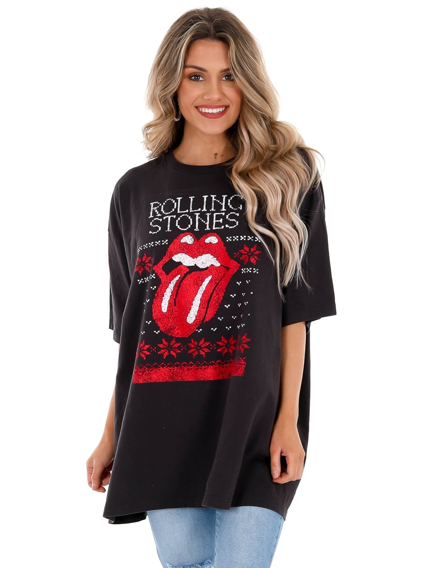 Rolling Stones Norway Sweater Oversized Distressed Tee