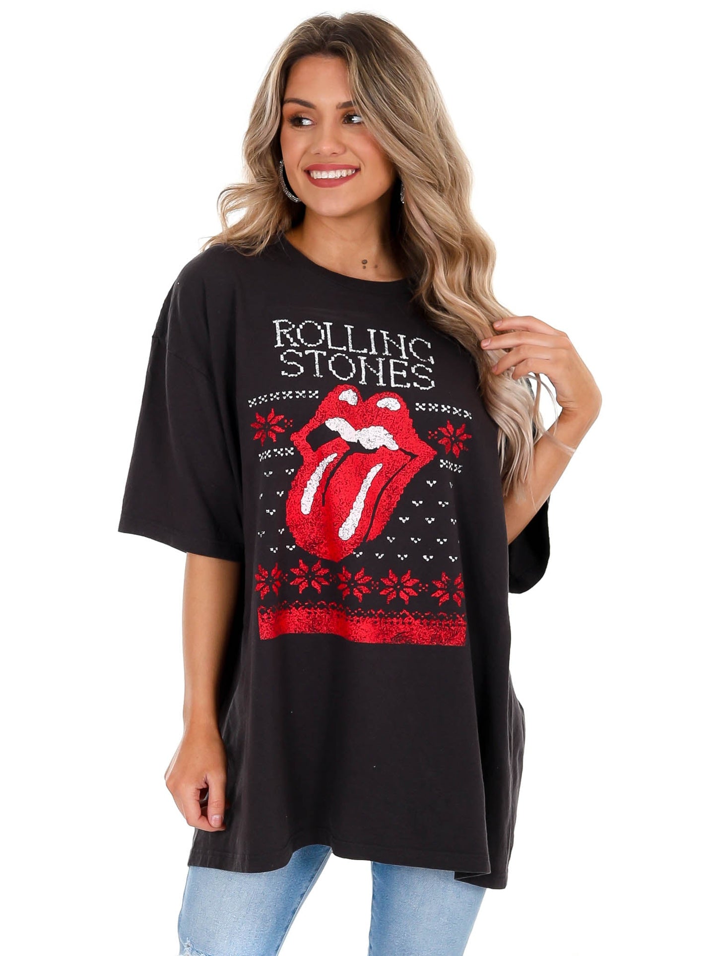 Rolling Stones Norway Sweater Oversized Distressed Tee