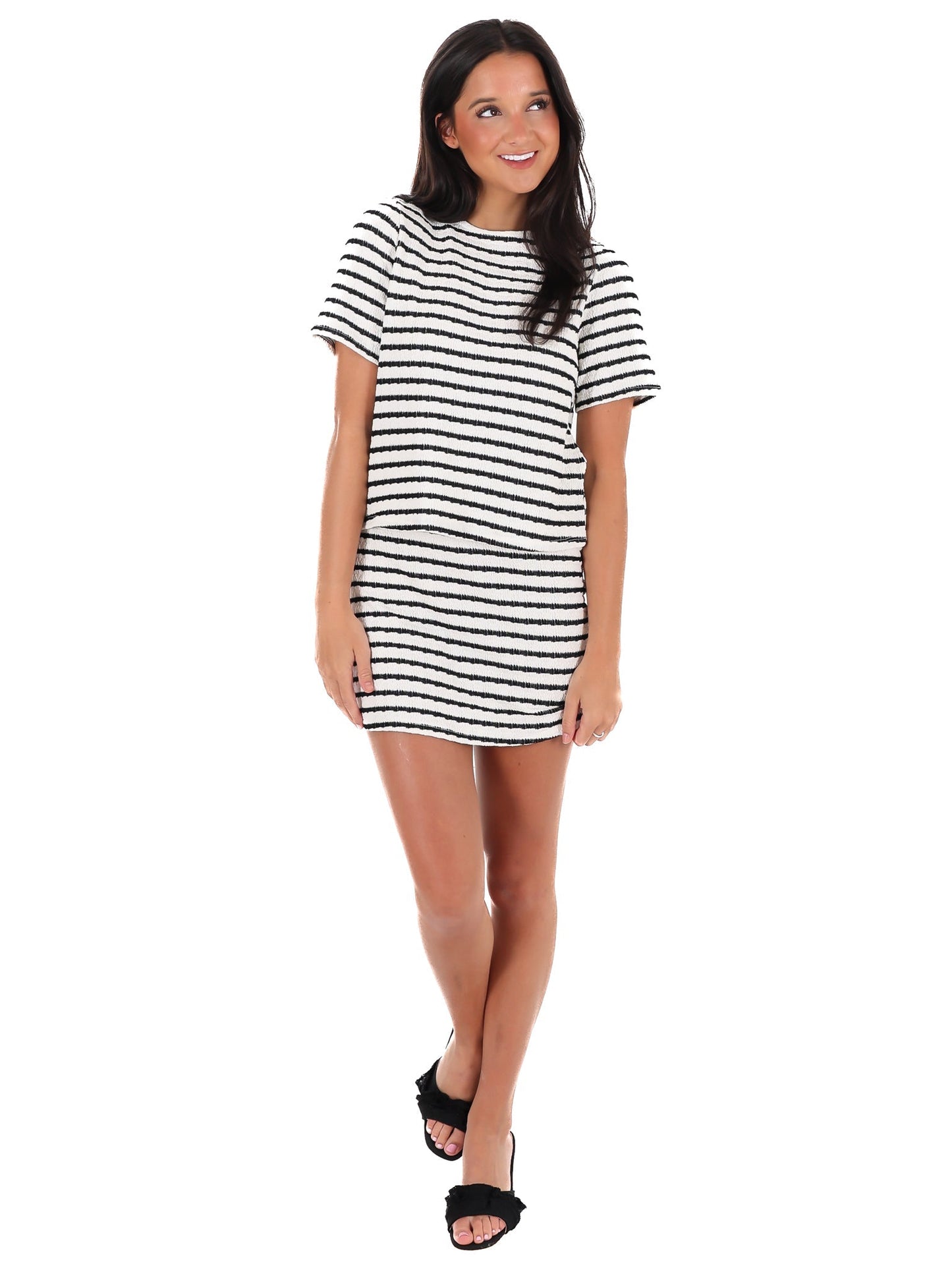 Sweetest Soul Stripe Mini Skirt Set