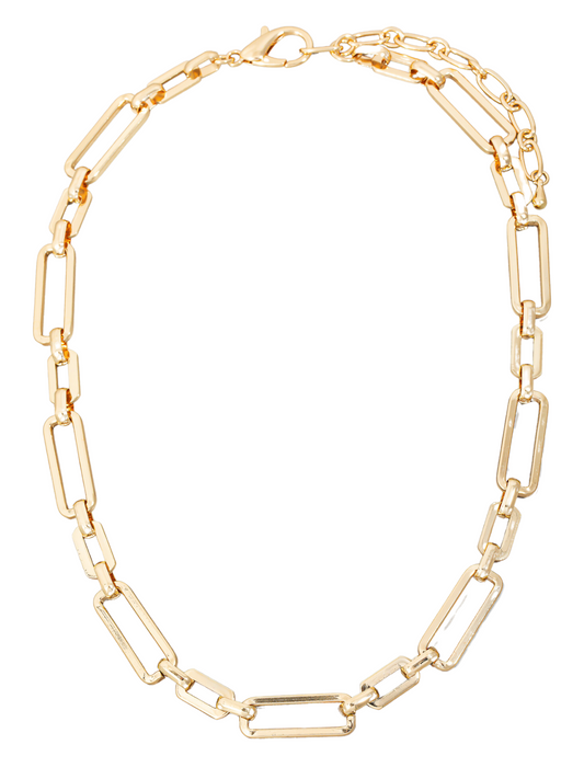 Metallic Rectangle Chain Link Necklace