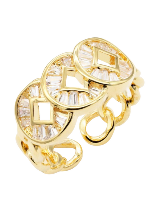 Tri-Circle Chainlink Adjustable Ring