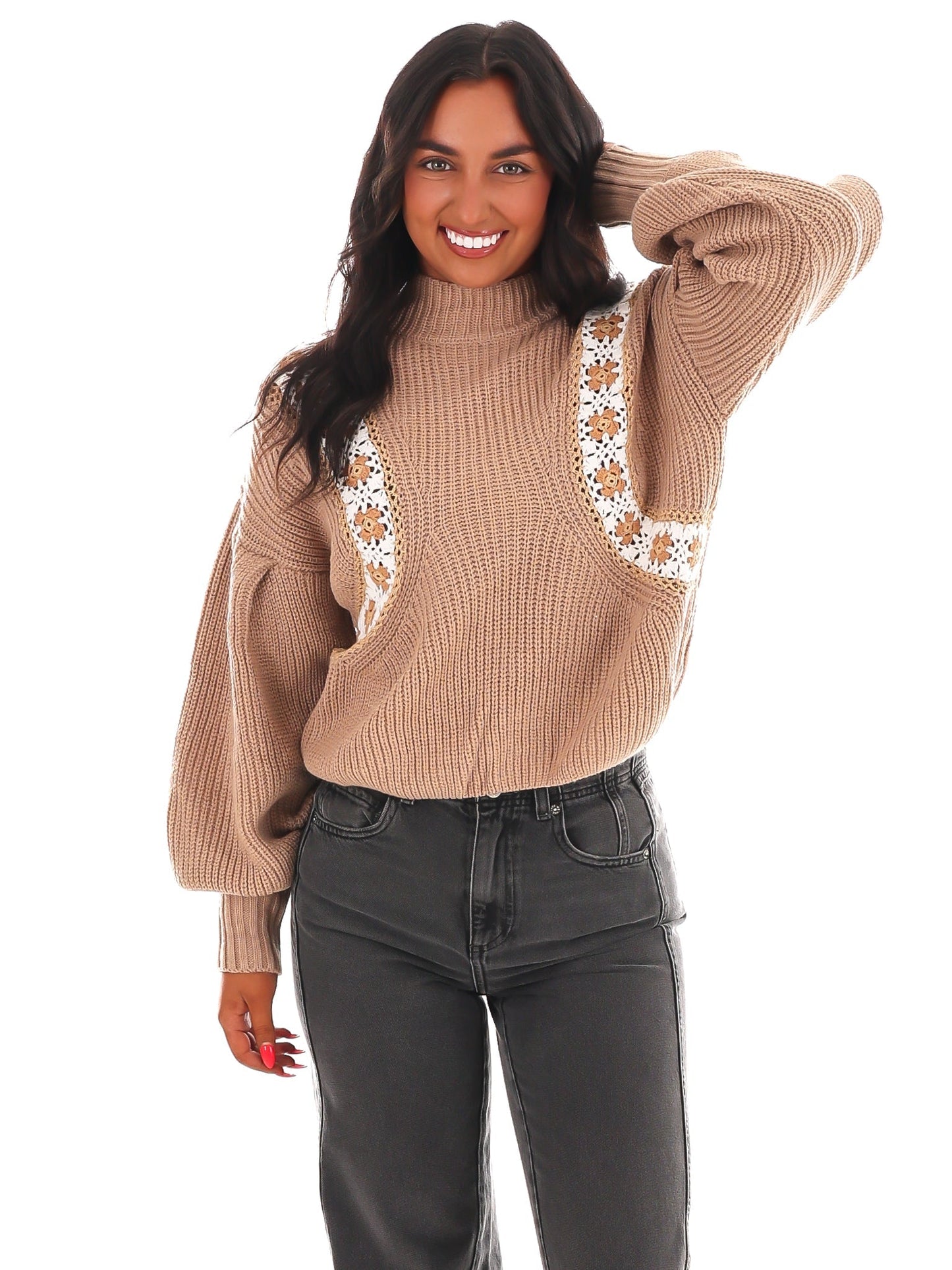 Crochet Charm Knit Sweater