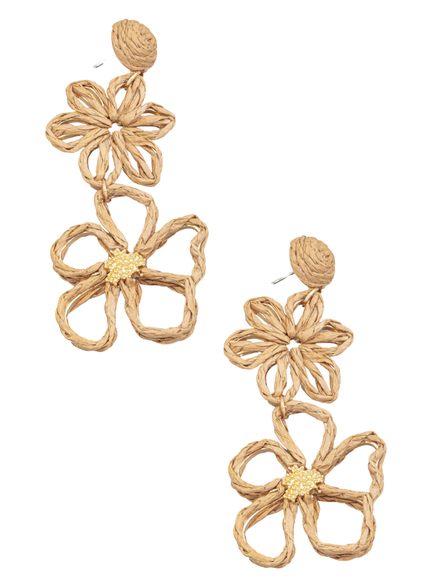 Double Flower Drop Earrings