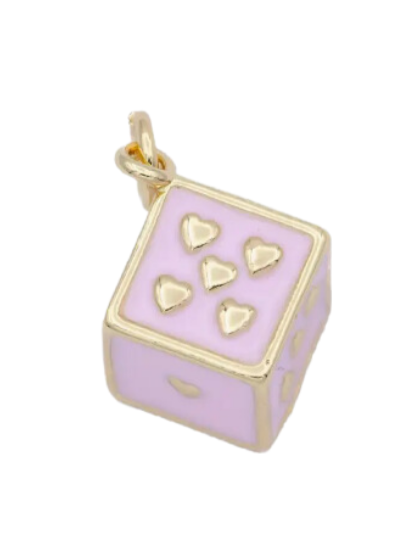 Pink Dice Charm