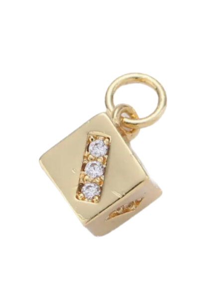 Mini Gold 3D Dice Charm