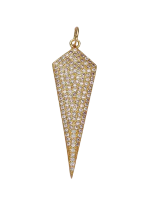 Long Stone Heart Charm