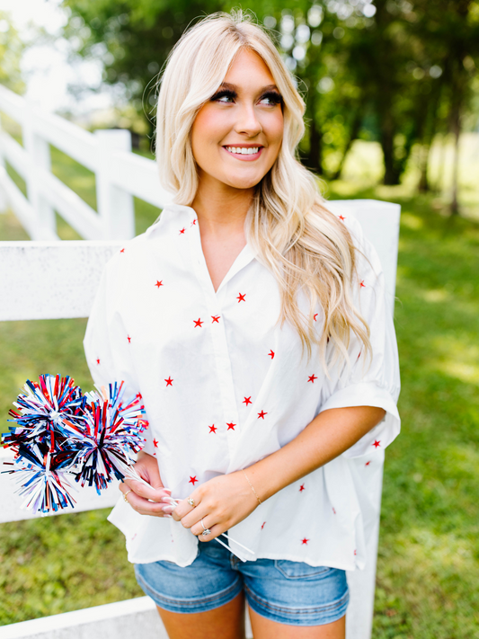 Starstruck Button Down Top