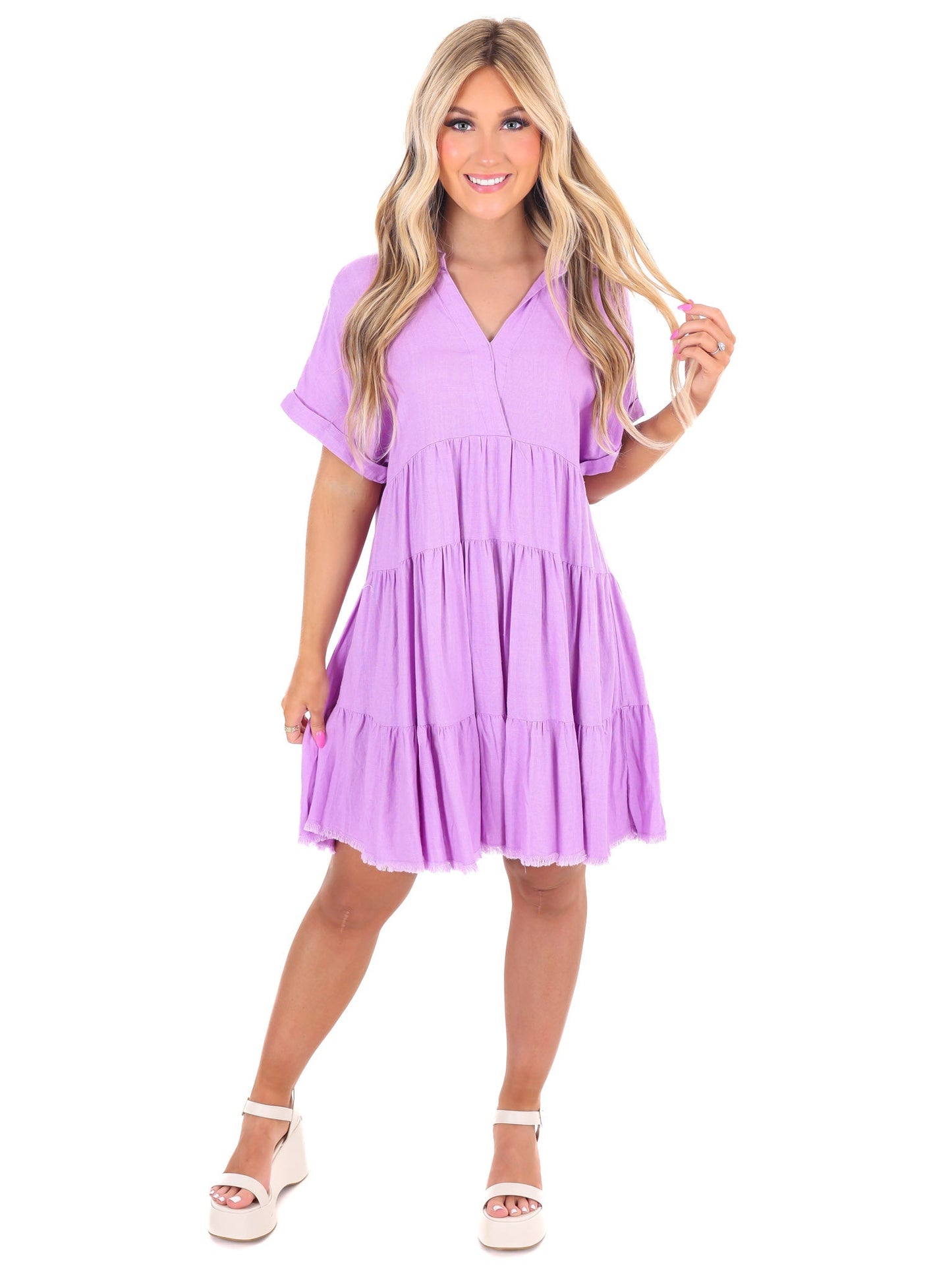 Let's Go Back Linen Dress