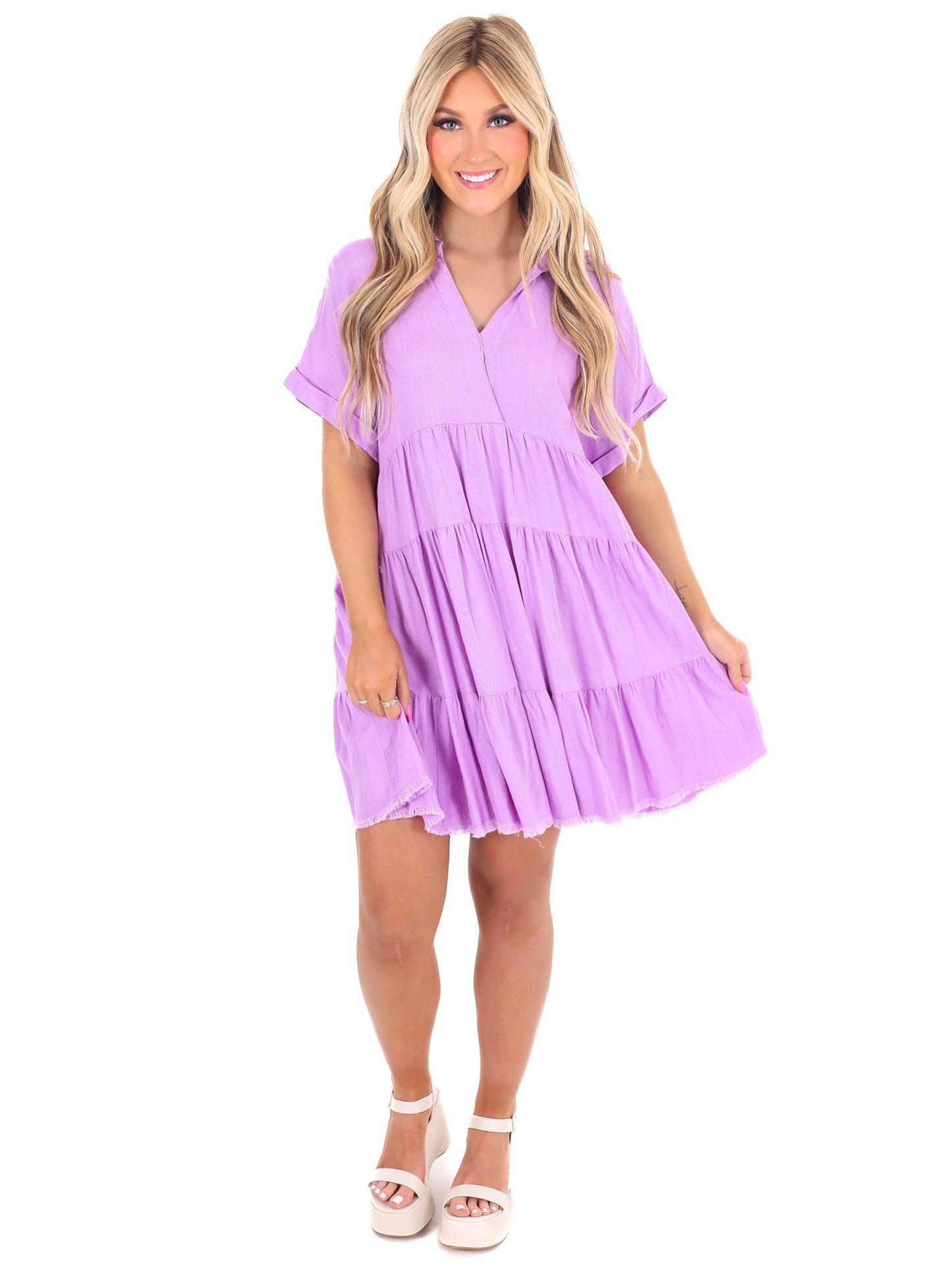 Let's Go Back Linen Dress