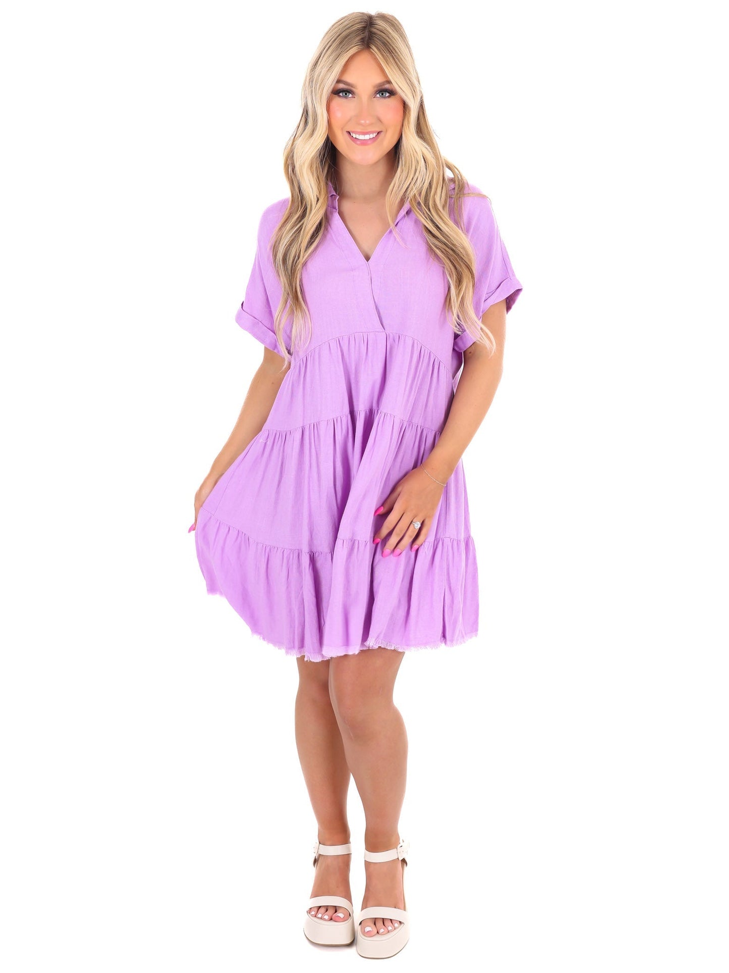 Let's Go Back Linen Dress