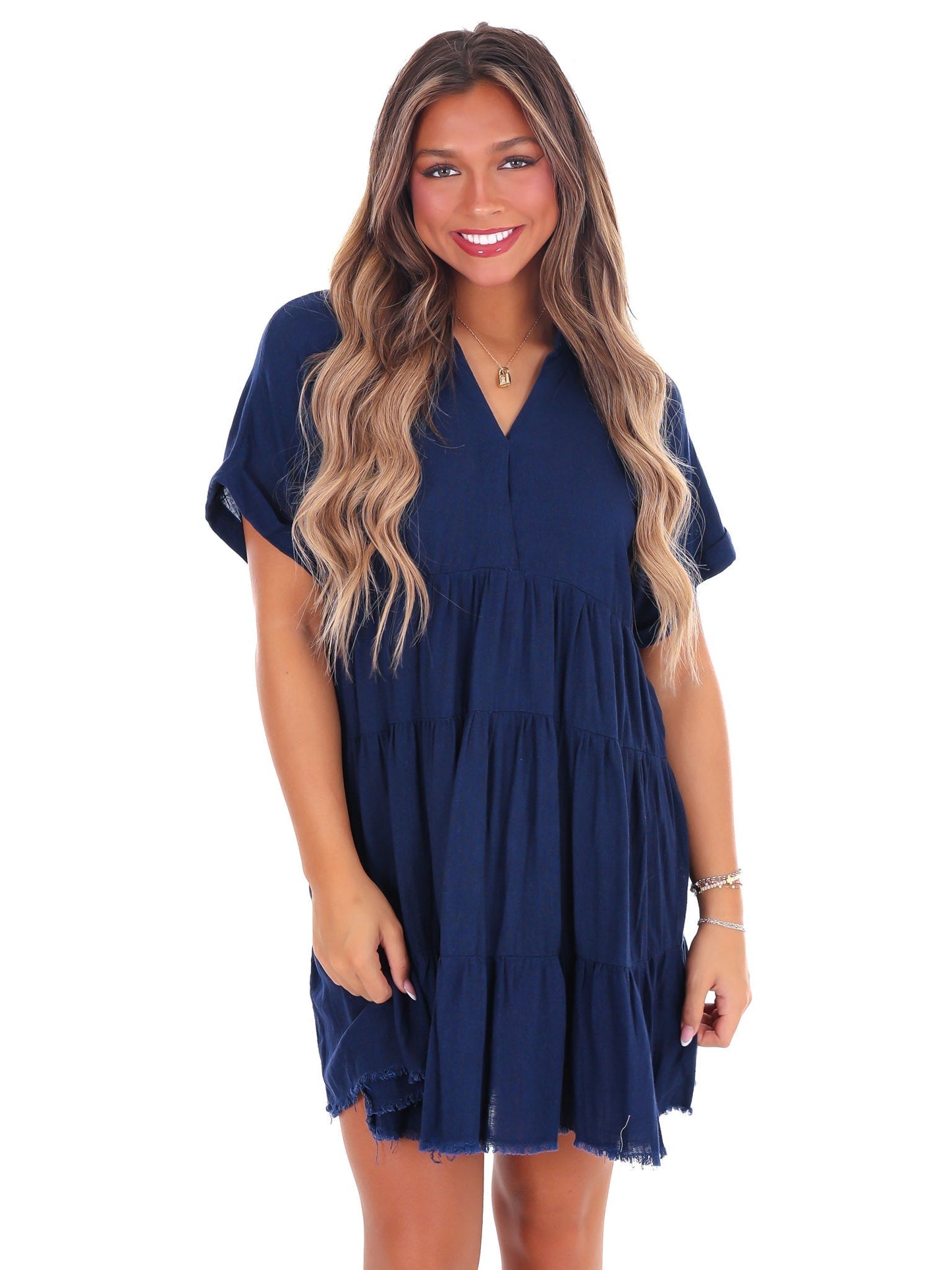 Let's Go Back Linen Dress