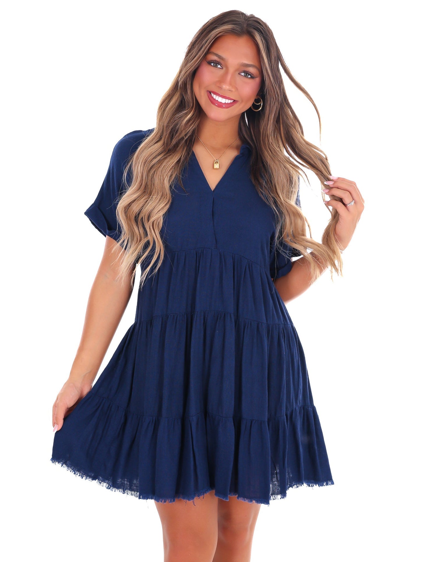 Let's Go Back Linen Dress