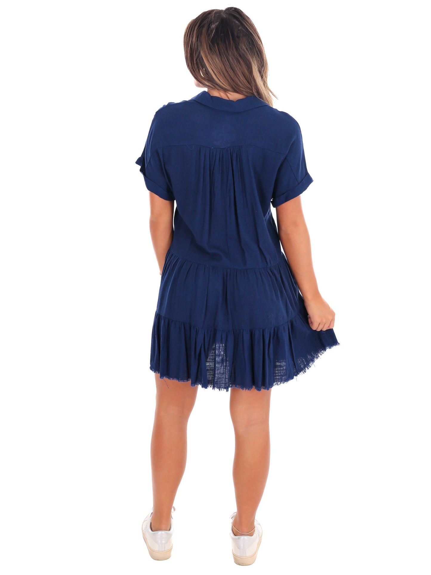 Let's Go Back Linen Dress
