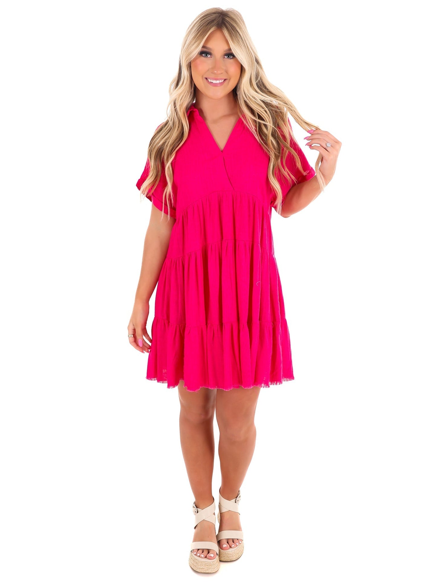 Let's Go Back Linen Dress