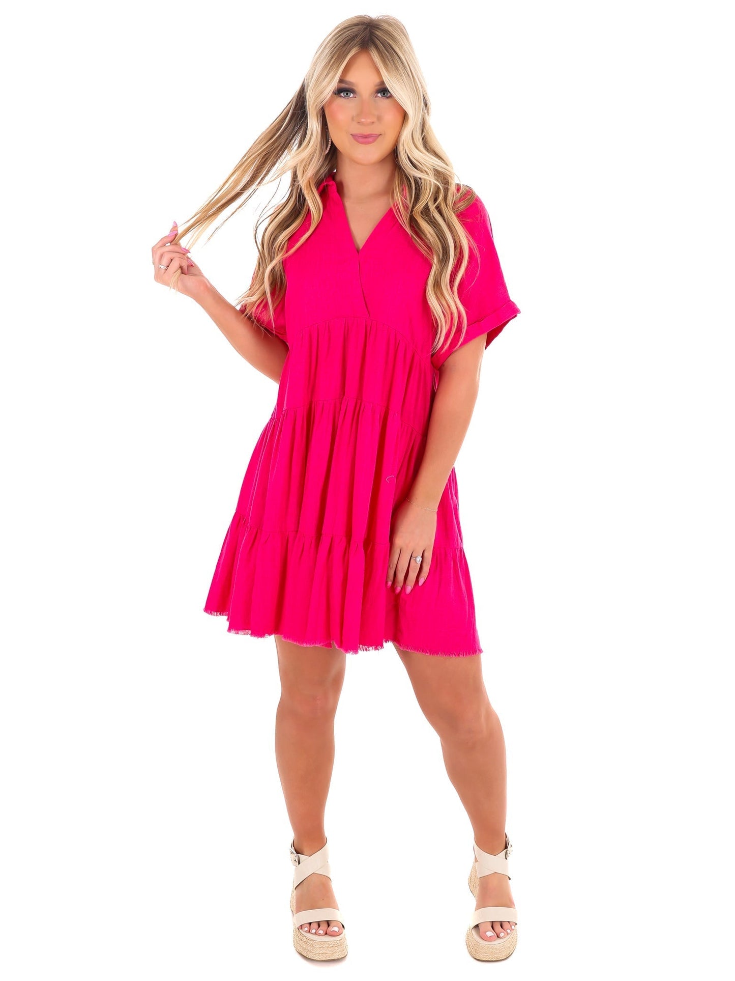 Let's Go Back Linen Dress