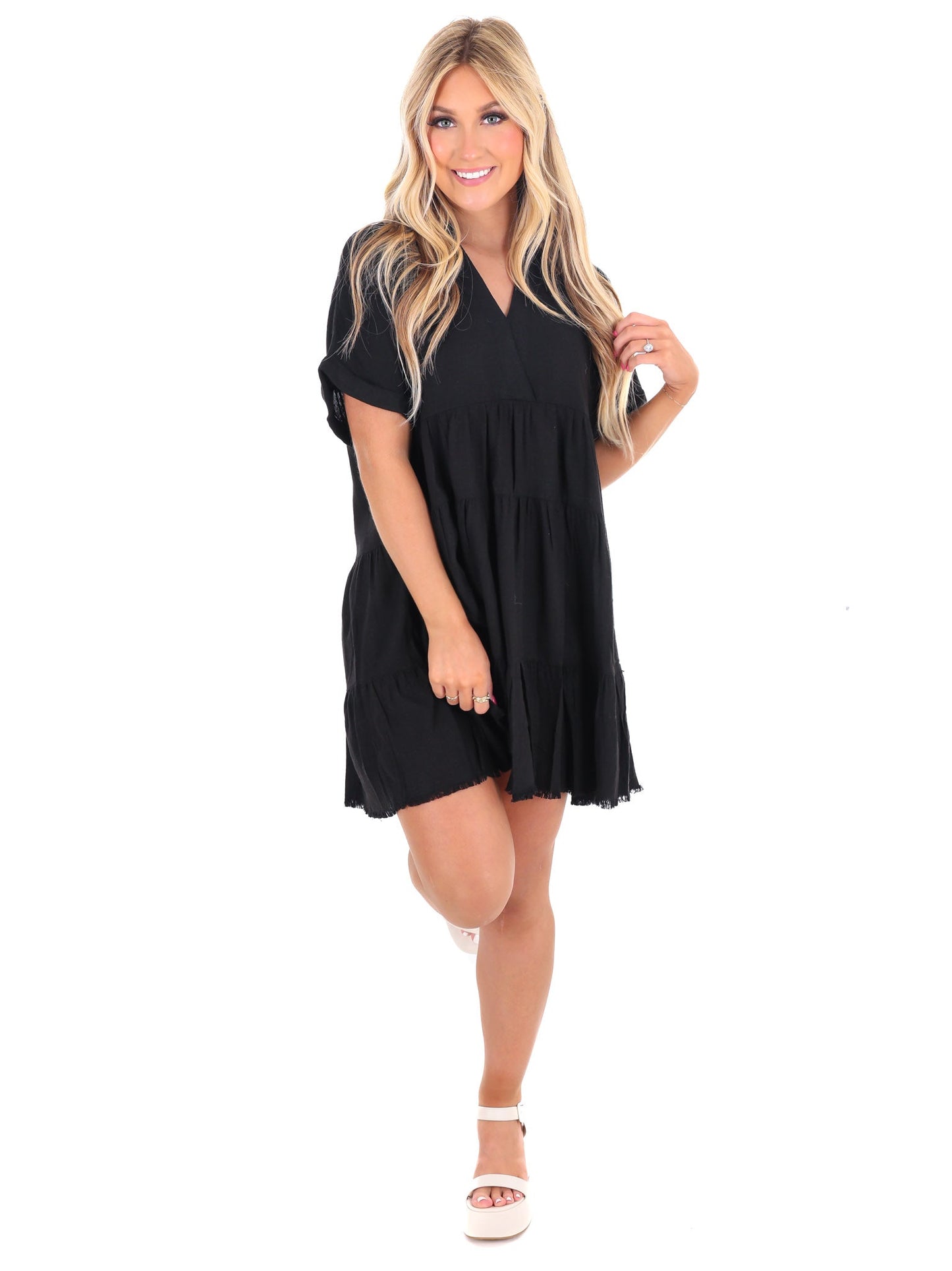 Let's Go Back Linen Dress