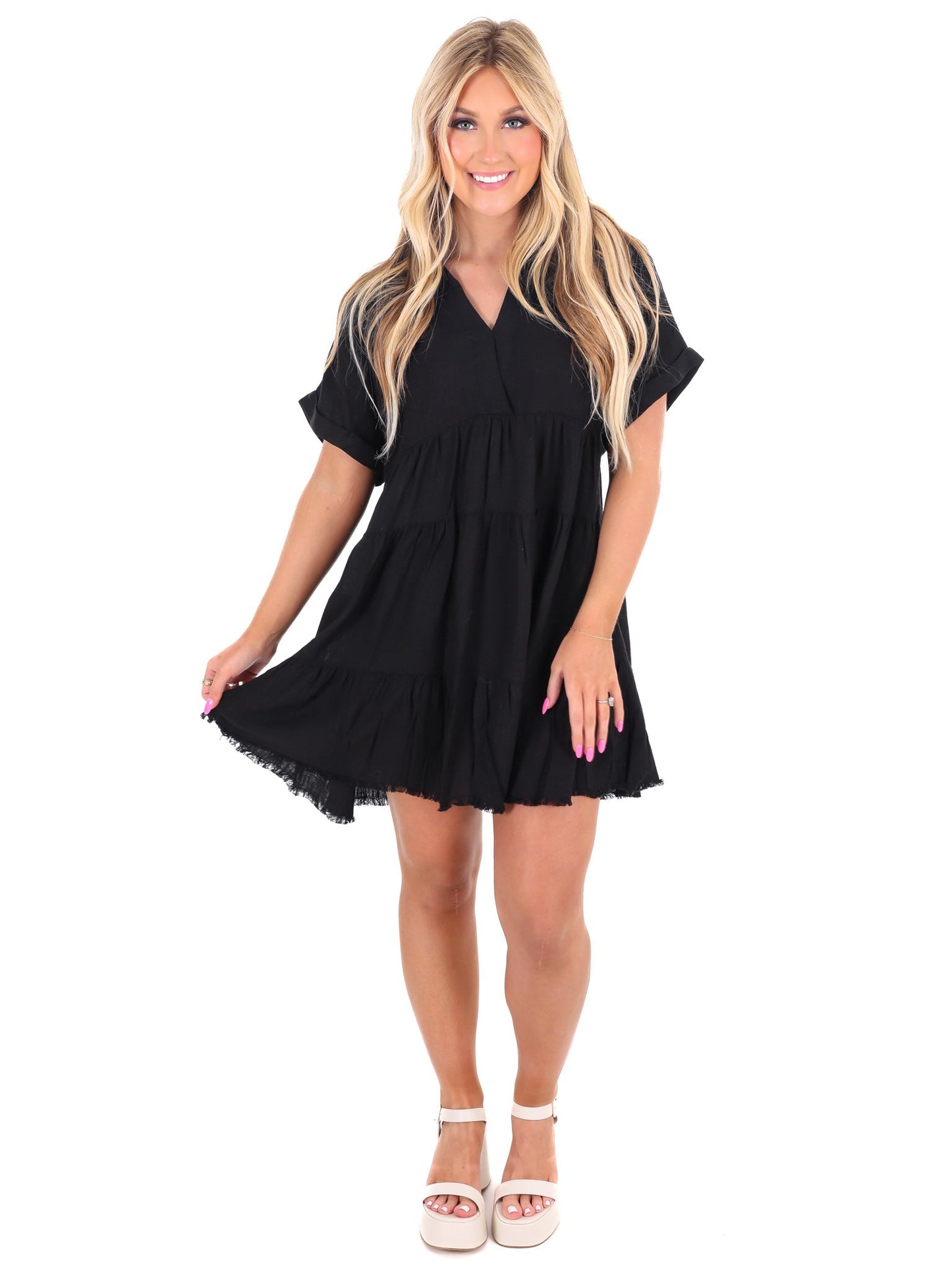 Let's Go Back Linen Dress