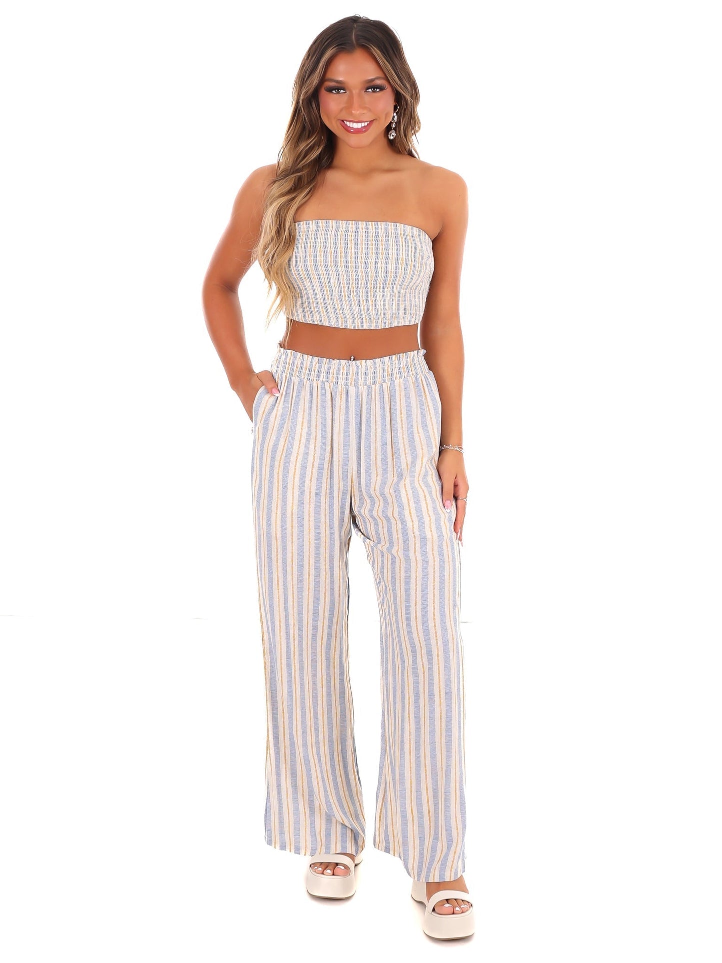 Never Til Now Stripe Two Piece Set