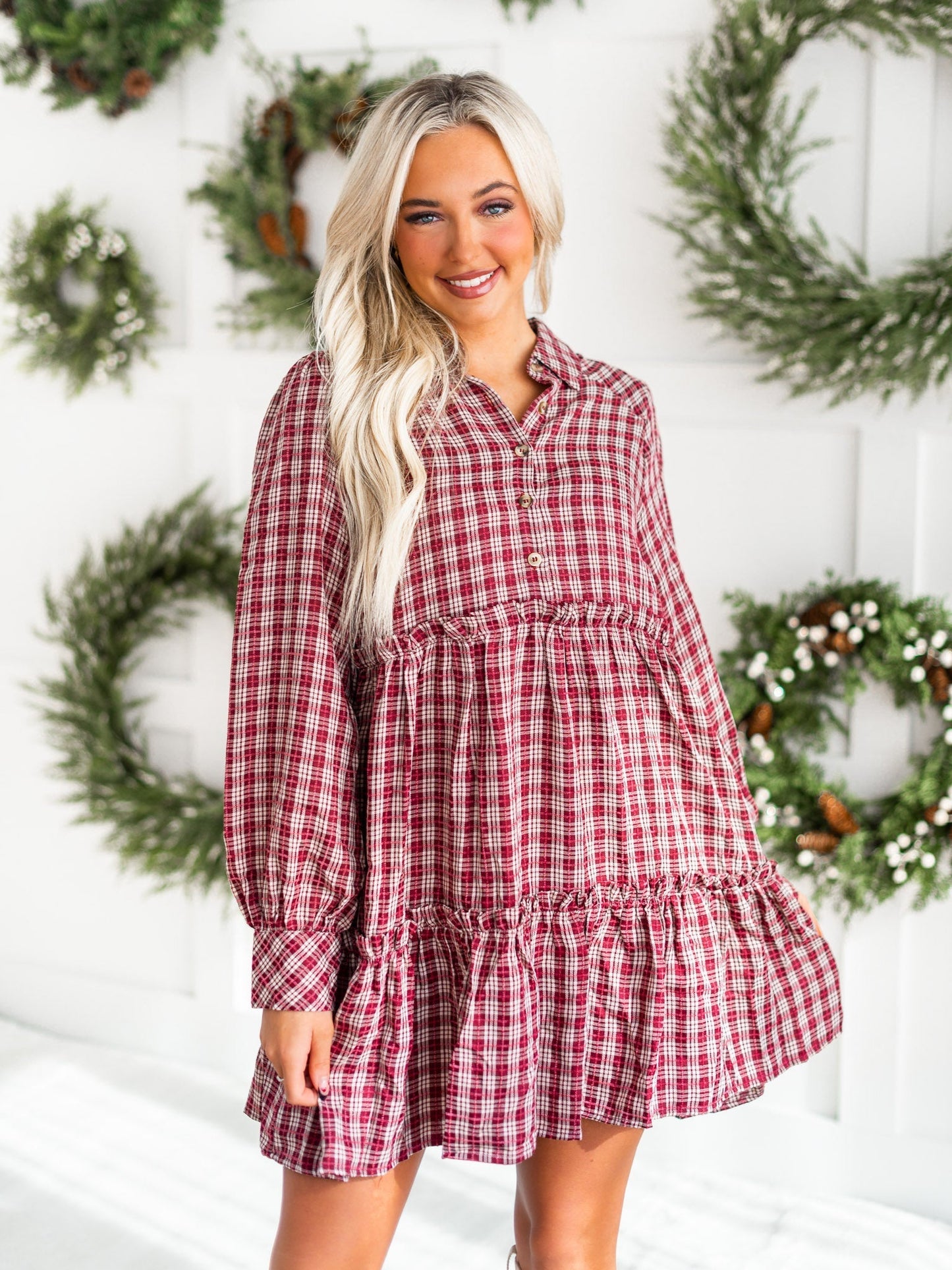 Curvy Sunday Drives Plaid Dress