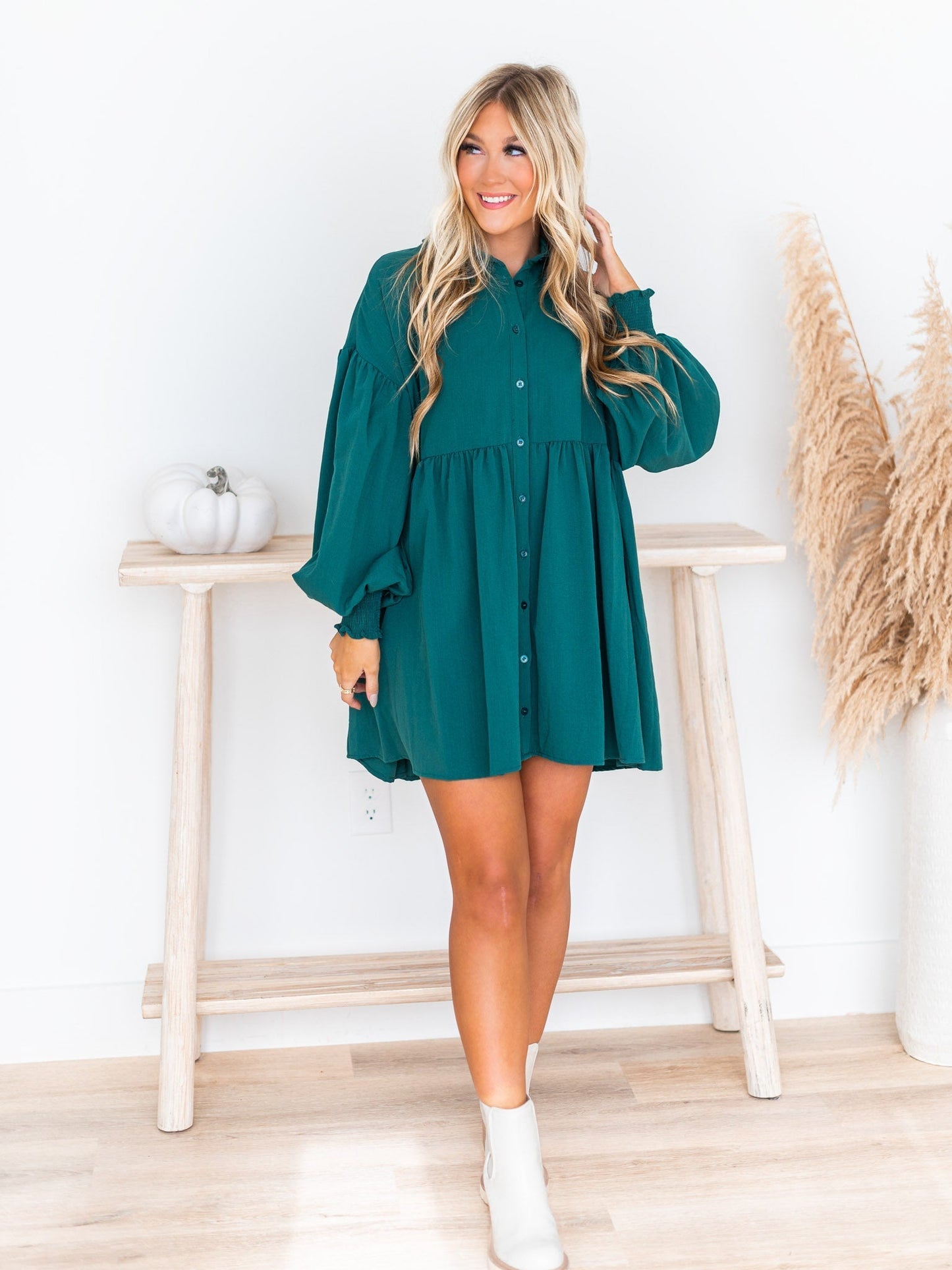 Leave A Message Button Up Dress